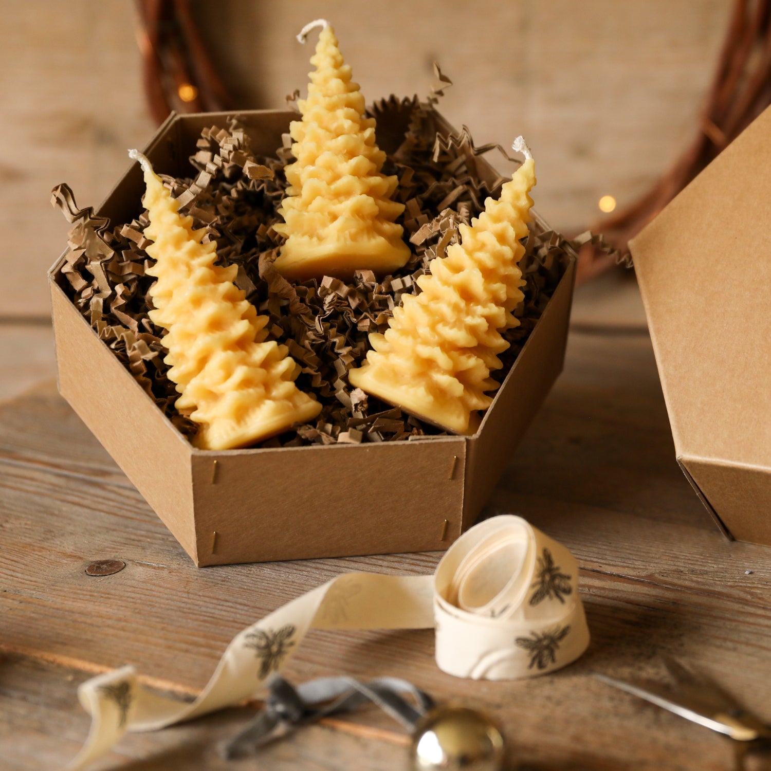 Beeswax Christmas Tree Trio Gift set -100% pure beeswax